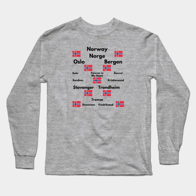 Norway Long Sleeve T-Shirt by VikingHeart Designs